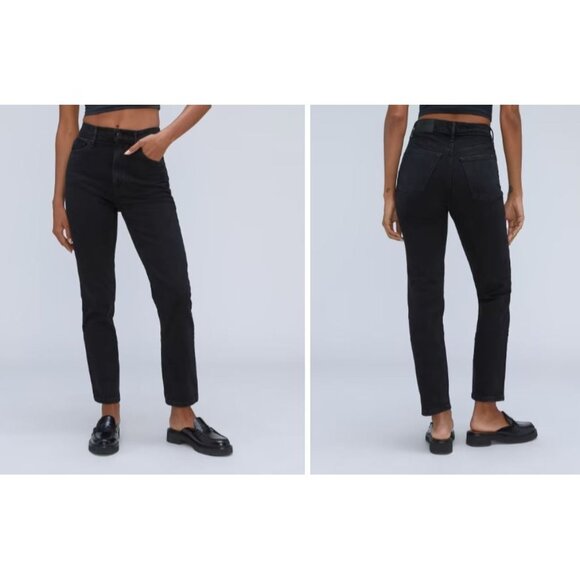 Everlane The Original Cheeky Jean Black Size 28 Crop NWT - Picture 1 of 5